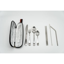 Cutlery Set + bag (Spoons, Fork, Knife, Chopstick, Straw)